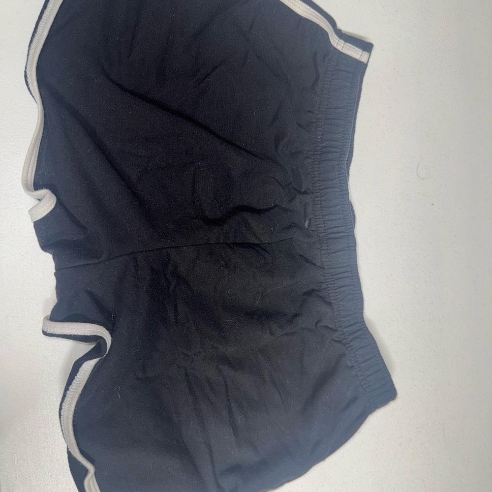 Black Athletic Shorts with White Trim